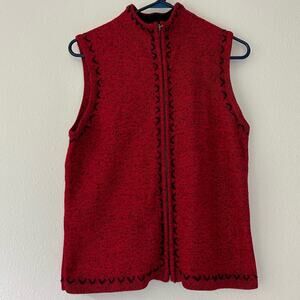 Christopher & Banks hand embroidered knit sweater vest Cottagecore prepp…